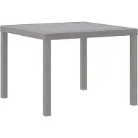 Syfax Table de jardin gris clair 100 x 100 x 73 cm Poly-Rattan