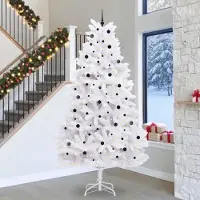 Prolenta Arbre de Noël blanc pliable, de qualité supérieure, en PVC et en acier, hauteur 300 cm