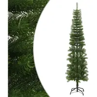 Syfax Sapin de Noël artificiel mince avec support 240 cm PE