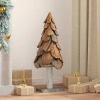 Prolenta Maison Exclusive - Sapin de Noël marron, 91 cm, en bois massif, teck