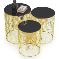 AEA Gruppe Beistelltische Kaffeetische Sofatische 3tlg Couchtische Gold