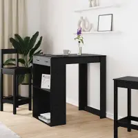 Prolenta Maison Exclusive - Bar haut (table de bar) : 102 x 70 x 103,5 cm, matériau composite, finition noire imitation chêne