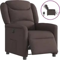 Syfax Fauteuil inclinable électrique Marron foncé Tissu