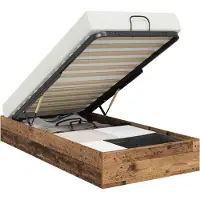 vidaXL Sommier ottoman en bois recyclé 75,5 x 190 cm Matériau dérivé du bois