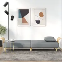 Prolenta Maison Exclusive - Canapé-lit avec accoudoirs, tissu gris clair