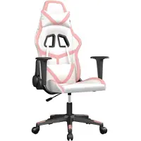 Syfax Chaise de jeu de massage Blanc et rose Similicuir