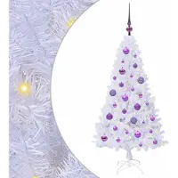 Syfax Sapin de Noël artificiel avec 150 LED Blanc 120 cm PVC et Acier