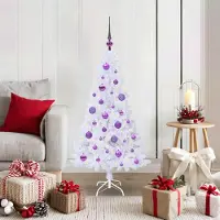 Prolenta Maison Exclusive - Sapin de Noël artificiel blanc, 120 cm, en PVC et en acier