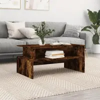 vidaXL 2025 Table basse contemporaine Chêne fumé 90x55x42,5 cm Bois composite - Tables basses,Design 8383403 1parcel