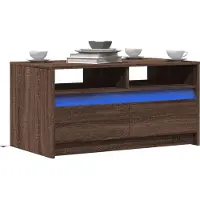Prolenta Maison Exclusive - Table basse LED marron aspect chêne matériau dérivé du bois
