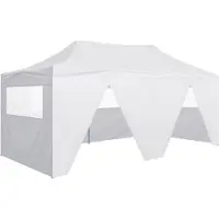 vidaXL Style élégant Tente de réception professionnelle pliable avec 4 parois latérales 3×6m acier blanc - Pavillons & Tentes de réception Hommie8291516 1parcel