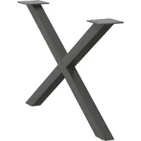 Syfax Pieds de table basse en forme de X, 2 pièces, anthracite, 70 x (42-43) cm, acier