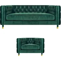 Xl Moebel Gmbh Canapé design vert moderne Canapé trois places en tissu Fauteuil Canapé Chesterfield