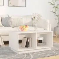 Prolenta Maison Exclusive - Table basse blanche 80x50x40 cm en bois massif de pin