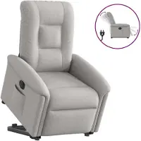 Syfax Fauteuil inclinable électrique gris nuage tissu