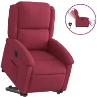 Syfax Fauteuil inclinable électrique rouge bordeaux velours