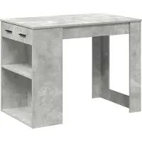 Syfax Bureau avec tiroir et étagère gris béton bois d'ingénierie