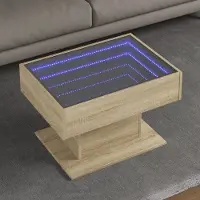 Prolenta Maison Exclusive - Table basse LED Sonoma Chêne 70x50x45 cm Matériau dérivé du bois