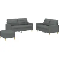 Syfax Ensemble de canapés 3 pcs avec coussins Gris foncé Tissu