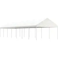 vidaXL Pavillon durable avec toit blanc 15,61x4,08x3,22 m polyéthylène - Pavillons et tentes de réception Octo9265356 7parcel