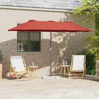 Prolenta Parasol de jardin exclusif - Dimensions : 370 x 197 x 239 cm - Matériaux : polyester et aluminium
