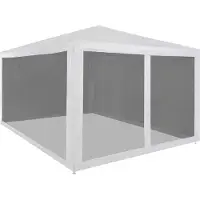 Syfax Tente de réception avec 4 parois en maille 4 x 3 m