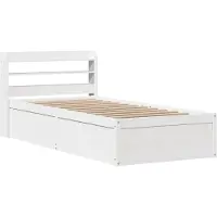 Syfax Cadre de lit avec tête de lit blanc 75x190cm bois de pin massif
