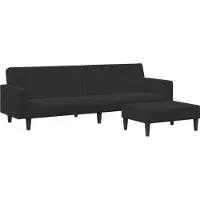 DKD Home Decor ensemble de canapés 2 pièces noir velours