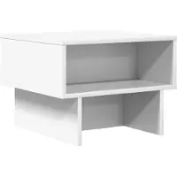 Syfax Table basse Blanc 48 x 46 x 35 cm Bois d'ingénierie