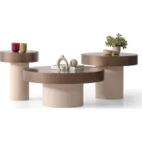 AEA Ensemble de tables de salon design Table basse élégante Tables d'appoint rondes