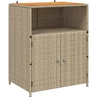 vidaXL Armoire avec porte Beige 70 x 50 x 87 cm Polyester et rats Roly