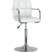 Syfax Tabouret de bar Blanc Similicuir