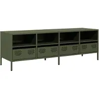 vidaXL Armoire TV vert olive 135x39x43,5 cm Acier laminé à froid