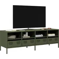 Prolenta Maison Exclusive - Meuble TV vert olive 135x39x43,5 cm Acier laminé à froid