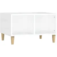 Syfax Table basse Blanc brillant 60x50x36,5 cm Bois d'ingénierie