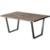 AEA Table basse moderne avec plateau en bois et structure métallique design