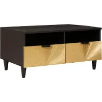 Syfax Table basse Noir et or 40 x 33 x 46 cm Bois d'ingénierie