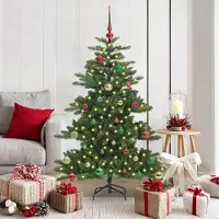vidaXL Pratique Arbre de Noël artificiel pliable avec 150 LED 150 cm PVC - Arbres de Noël artificiels ,mobilier design 2771104 2parcel