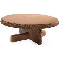 AEA Luxuriös Rund Couchtisch mit Holzplatte in Hellesbrauner Farbe Moderne