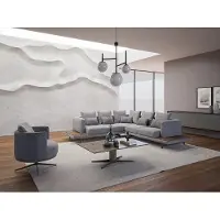 AEA Wohnzimmer Garnitur 2tlg Textil Sofa Couch L-Form Couchtisch Luxus Möbel