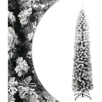 Prolenta Maison Exclusive - Sapin de Noël artificiel élancé, vert neige, 180 cm, PVC
