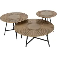 Xl Moebel Gmbh Elégante table basse en bois brun avec tables d'appoint de style moderne