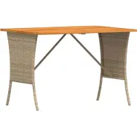 Syfax Table de jardin avec dessus en bois d'acacia beige 105x75x72 cm