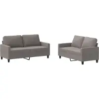 vidaXL Ensemble de canapés 2 pièces avec coussins Tissu Taupe