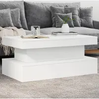 Prolenta Maison Exclusive - Table basse avec éclairage LED Blanc 90x50x40 cm