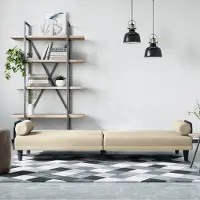 Prolenta Maison Exclusive - Canapé-lit avec accoudoirs, tissu crème