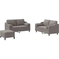Syfax Ensemble de canapés 3 pcs avec coussins taupe tissu