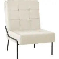 Syfax Chaise de relaxation 65x79x87 cm Blanc crème Velours