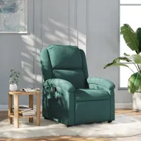 vidaXL Meubles Fauteuil Relax Tissu vert foncé - Fauteuil TV 371757