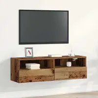 Prolenta Meuble TV exclusif - Étagère murale pour télévision, dimensions 100 x 30 x 30 cm, en bois massif recyclé
